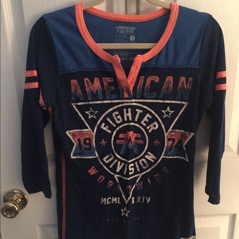 American Fighter 3/4 sleeve tee size S